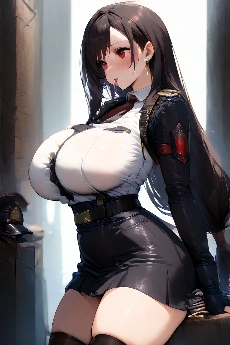 (random poses:1.2),military uniform,mini skirt,Panty stocking,(Thin type:1.8),(big breasts:1.5),(random hairstyle),(Highest image quality,(8K), Ultra-realistic, Best Quality, High quality, High Definition, high quality texture, high detailing, Beautiful detailed, fine detailed, extremely details CG, Detailed texture, realistic representation of face, masterpiece, presence)