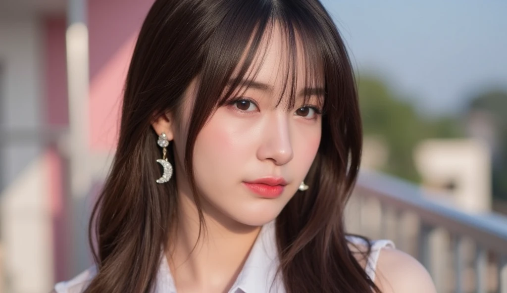 (8k, masterpiece, best quality), ultra-detailed, detailed beautiful round eyes, beautifully detailed face, high quality, high resolution, 1 girl, medium breast, (Devine cloth:1.5), nighttime, night garden background,