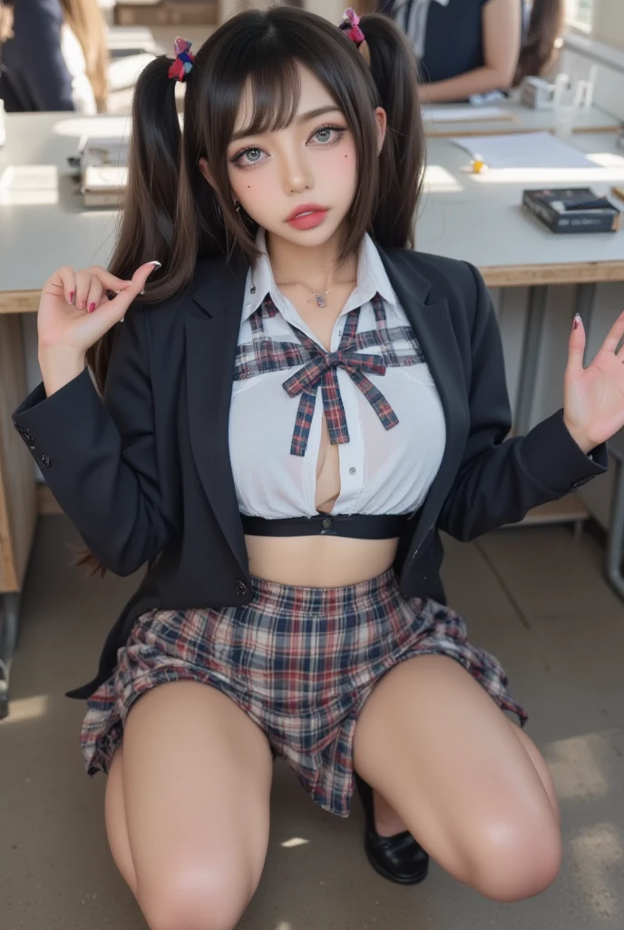 (Highest quality),8K,High Detail Masterpiece), M字Spread your legs、Spread your legs、Highest quality, Expressive eyes, Disheveled clothes、Perfect Face, High resolution, Elinakiri, 少なくandも, skirtをたくし上げる、blonde, (Medium Chest:1.2), (Purple eyes:1.2), girl2name, 2people々々and, skirtをたくし上げる、Show me your underwear、Angle from below、少なくandも, Long Hair, Orange Hair, (Purple eyes:1.1), Hair between the eyes,skirt, Knee socks, bow, , Jacket, pleated skirt, shoes, black Knee socks, zettai ryouiki, Plaid, Plaid skirt, Blazer No., Highly detailed face, Perfect lighting, Extremely detailed CG, (Perfect hands, Perfect Anatomy), blush、Sweat、Mouth mask、Black Mask、 Looking at the audience, abdomen, Contrasting, Cowboy Shot, Ahegao, Ahegao,、White underwear、White pants、((ノーマルWhite panties))、A view from a little below、White panties、((White cotton panties)),Sexy pose attractive、黒のKnee socksックス、 up the skirt、Show me your underwear、delicate underwear、(((Show off your underwear)))、Spread your legs、(Incredibly dirty room、operating a smartphone:1.4)、The room is full of rubbish、Garbage containing rolled up tissue、Detailed pile of trash for background、、(((Gymnastics Competition Pose)))、(((Yoga poses)))、(((Leg stretch pose)))、(((Learn how to stretch your legs)))、(((This is the sumo pose of stomp.)))、(((Dynamic Stretching Pose)))、(((私のLeg stretch poseを見なさい)))、(((ダイナミックGymnastics Competition Pose)))、(((凄いYoga poses)))、(((Spread-legged stretch pose)))、(((Learn how to stretch your legs)))、(((This is the sumo pose of stomp.)))、(((Dynamic poses of sumo wrestlers)))