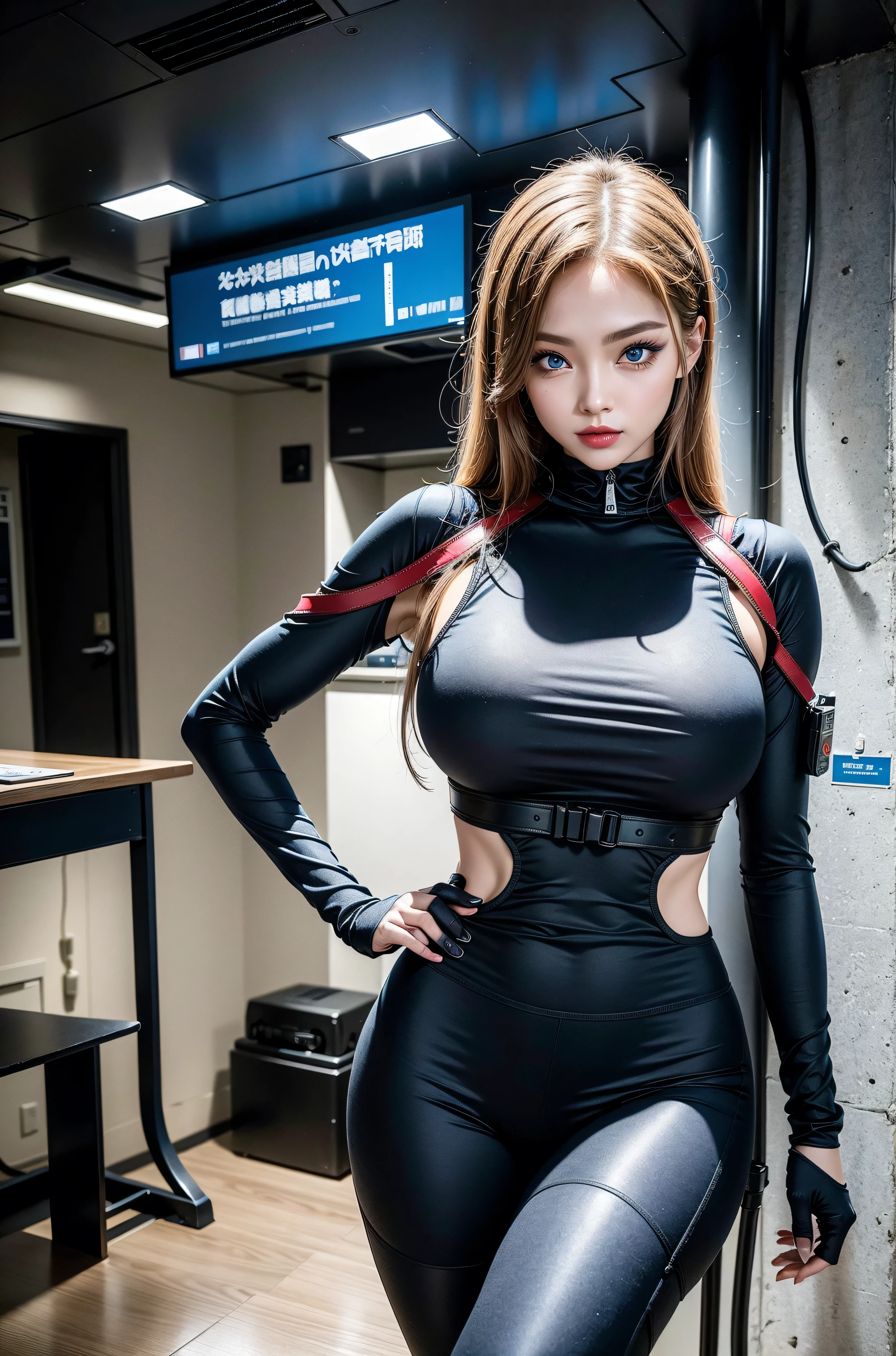 ((Top Quality、16K、​masterpiece:1.3))、a tall and beautiful woman、Perfect Figure:1.4、(retro futuristic aesthetic) Slim Abs.  Orion girl (from star trek) solo, red-haired (very red hair) 、60s hairstyle (with hair bangs), realistic green skin, small eyebrows, No postural movement、Stand up straight、Huge bust、Highly detailed facial and skin texture、(A detailed eye, Symmetry Eyes, Clear realistic eyes, Double eyelidd、Cold-stricken face、Symmetrical face), very  green skin (illuminated, realistic shading sound), goth makeup, Royal sisters full of fans、The Telegraph Esbian、peach buttocks、(black futuristic Dress, Very Tight Knit), cleavage,  squart、(Raw foto:1.2)、((Photorealcitic:1.4))Top Quality、​masterpiece、Real Photography、very delicate and beautiful.、super detailed CG、Unity、8K photo wallpaper、delicate detail、best qualtiy、Highly detailed CG unity 8k wallpaper、absurderes、Incredibly Absurd、huge file size、extremely highly detailed、Hight Resolution、ighly Details、Beautiful detail girl、extremely detailed eyes and face、beautiful delicate eyes、Facial light、cinematic lightings、(big hips, thick thighs, beautiful legs, black pantyhose) 1girll、see -through,Watch your audience, Plane Air, high ponytail、ulzzang-6500、The Telegraph Esbian, different poses at different angles,
