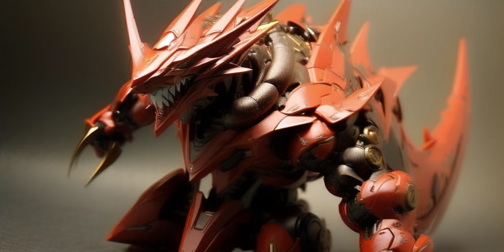 mecha red angry dragon, sharp details, realistic, 4k, RAW photo, luxury abstract white background, gold accents