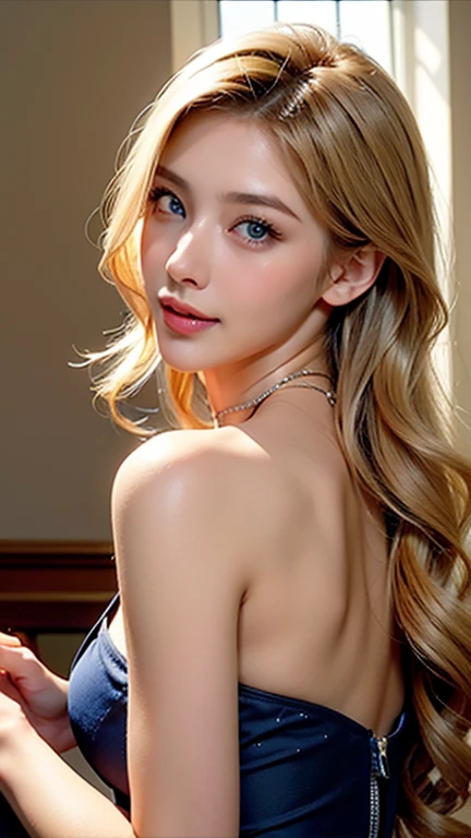 比類のないmasterpiece, Ultra-realistic 8K CG, Perfect artwork, ((Image of a perfect woman)), Mature Woman, Tight waist, charm, clean, Beautiful Face, {Very delicate and beautiful girl} , 8k wallpaper, {{{masterpiece}} }, 1 Girl, blonde, blue eyes, American Drama「Charlie's Angels」、Long Hair, Red lips,double eyelid、I'Apply mascara、 alone, (Shiny skin),photo shoot on the beach、Wearing a red bikini、Pose like a model、The sea of Shikanoshima、