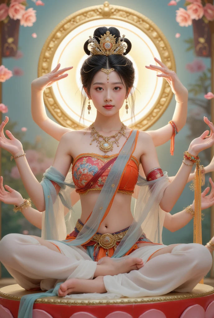 Many sexy Zen mothers and daughters sit around the blood sacrifice ceremony and practice evil arts，（Do the yoga lotus sitting pose）,（Perfect delicate and good-looking face）,（Normal hands，Normal feet），（Get wet all over your body），（Get wet all over your body ），（best qualtiy，ultra - detailed，Extremely Delicately Beautiful）