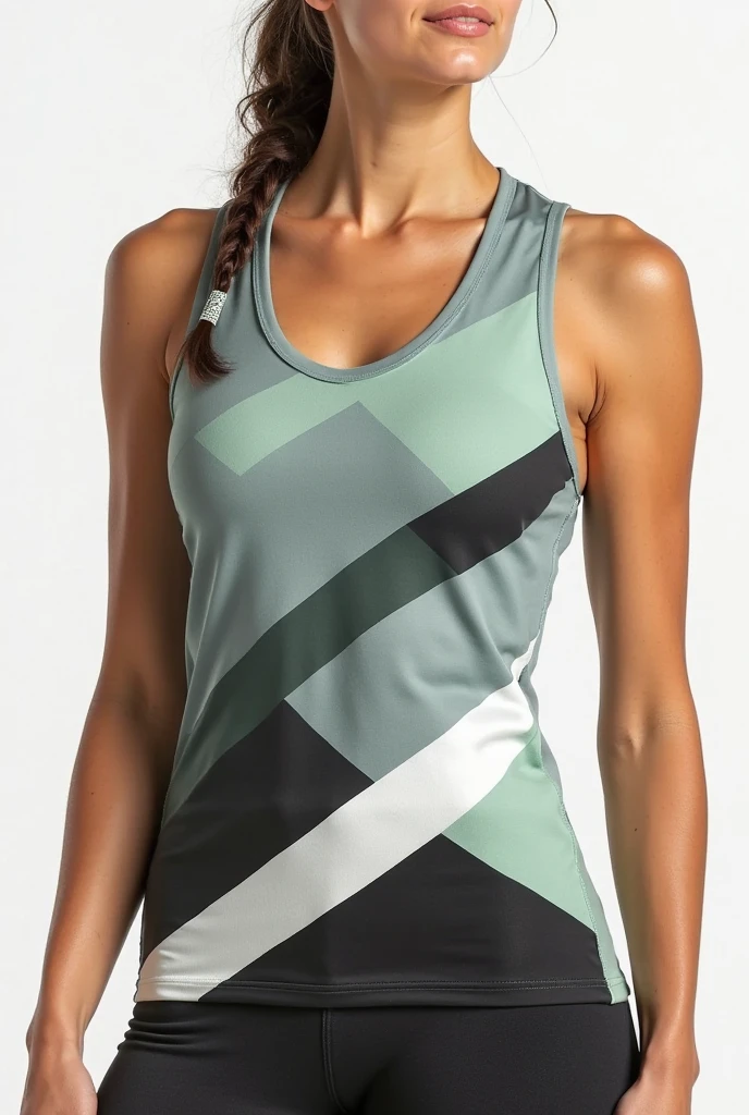 Portrait of a young woman in an orange cap and tank top, textured painting style, abstract style with pale blue and green background, realistic facial expressions and shadows."