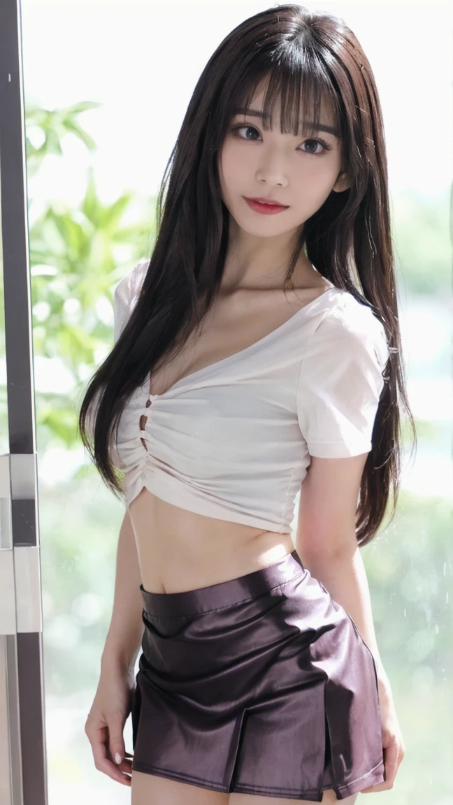RAW, Best quality, high resolution, work: 1.3), Beautiful Indonesian girl wear hijab, indonesian hijab teen, Highly detailed CG Unity 8k wallpaper, top quality, super detailed, masterpiece, realistic, photorealistic, highly detailed cute girl, 15 years old, (saggy breast), full body shot, potrait, bathroom detailed,sweaty skin, blush, parted lips, round eyes , ((erect, emerge, streak)), (( tight thighs, protruding buttock)), (the contour of the legs clearly visible ), cute face detailed, Squatting in bathroom, seductive, erotic, fat arms, ((wearing turqoise leggings with long sleeve long shirt)), erotic, looking seductively, soft smile, Plump short body (Height 150cm), body lighting, looking at camera, long shirt,  front view, the contour of upper body clearly visible, cameltoe, front view, spread your legs, accentuate your waist, showing armpits, attractive