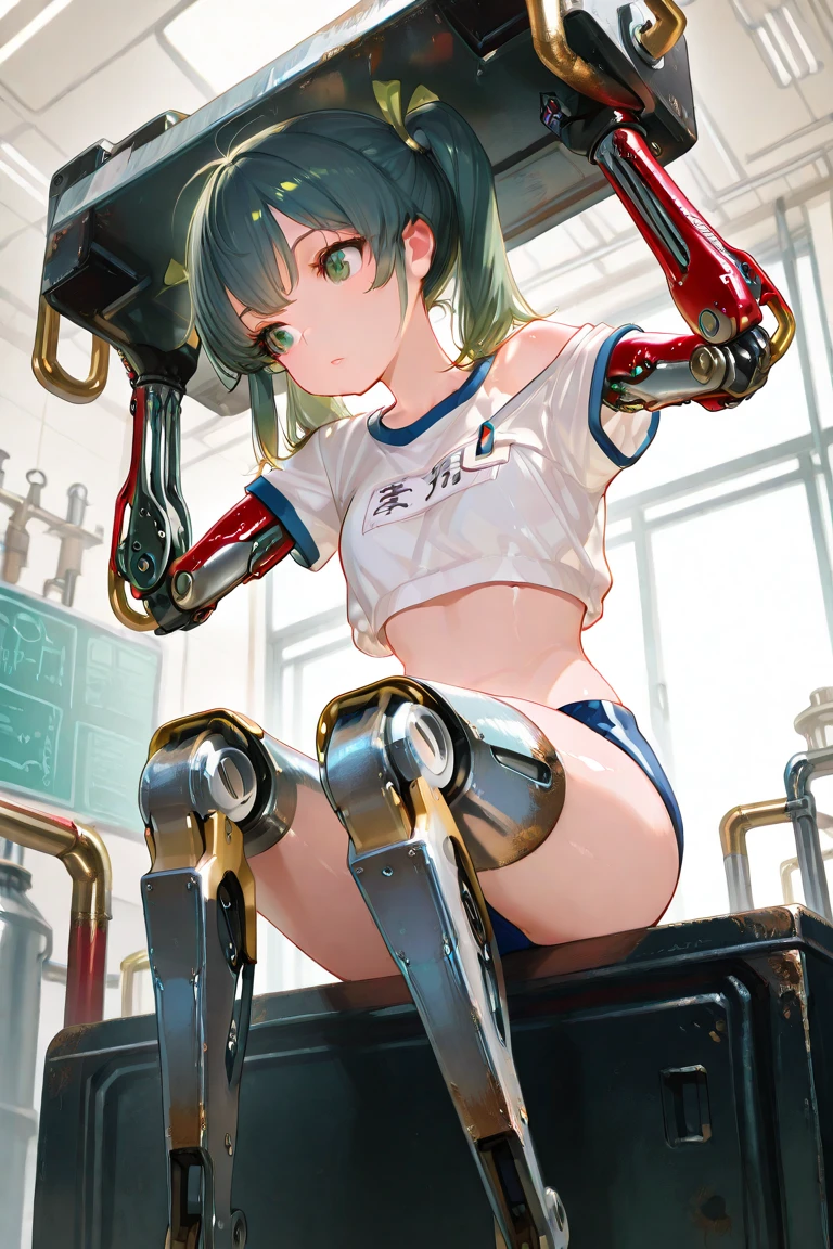 (1girl:1.2), masterpiece, best quality, best detail, best proportion, best anatomy, best face, blush, best shaped breasts, very huge breasts, (black short hair) ((14 year old japanese lowteen):1.3), ((full body shot):0.9), view from side, cameltoe, (cum in pussy), ((prosthetic limbs):1.4), ((prosthetic girl):1.0), (nsfw:1.1) , (full nude:1.5), cameltoe, loose a competition, sadly, tears, blush, (at a track field(background)), (spread her legs wide), (pubic hair), (masturbation:1.45), very wet,