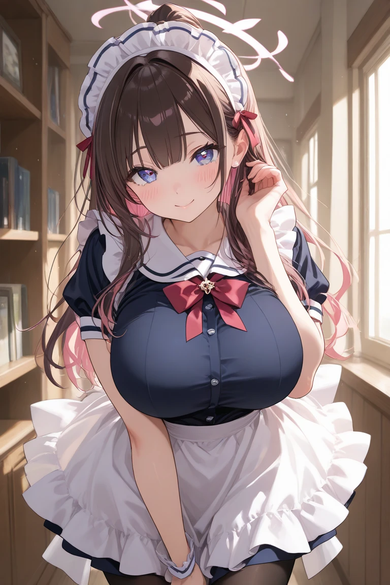 W0p(Night:1.7), Cyberpunk_CityView, Before Window,
RO\sitting at attention,sitting on couch,
g
ppuffy_short_sleeves,White_shirt,yellow_apron ,
rhousewife,oda Non,
Y4SBlack_hair,Brown_eyes,single_braid,
r[
1 girl, Manga,25yo,mature female,Beautiful Finger,Beautiful long legs,Beautiful body,Beautiful Nose,Beautiful character design, perfect eyes, perfect face,
w<y^h`
looking at viewer,
uk:
official art,extremely detailed CG unity 8k wallpaper, perfect lighting,Colorful, Bright_Front_face_Lighting,
(masterpiece:1.0),(best_quality:1.0), ultra high res,4K,ultra-detailed,
photography, 8K, HDR, highres, absurdres:1.2, Kodak portra 400, film grain, blurry background, bokeh:1.2, lens flare, (vibrant_color:1.2)
gP:
(Beautiful,large_Breasts:1.4), (beautiful_face:1.5),(narrow_waist),Blushing，Shy，Sexy，Huge Breasts，cleavage
