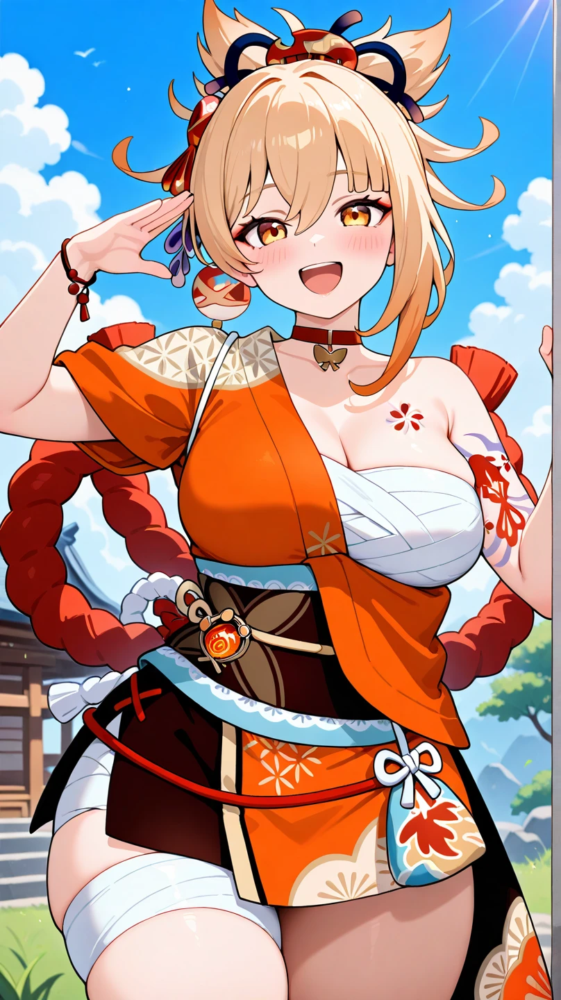 Melousine|genshin impact, masterpiece, bestquality,3 girl,young girl, Massive Gigantic Breasts, Japanese Students, Japanese student uniform, Shaking skirt, unstable _Front,oily shiny skin,nice leg line:1.3,thick thighs, thin-waist,, red_streaks_light_wrap_dress, white_platform_sneakers, woven_El_bag, straw_headgear, gold_hoop_earrings, jacket, Cities in Japan today,looking at the audience,From Top:1.2,dynamic angle, HD images, 10, 10