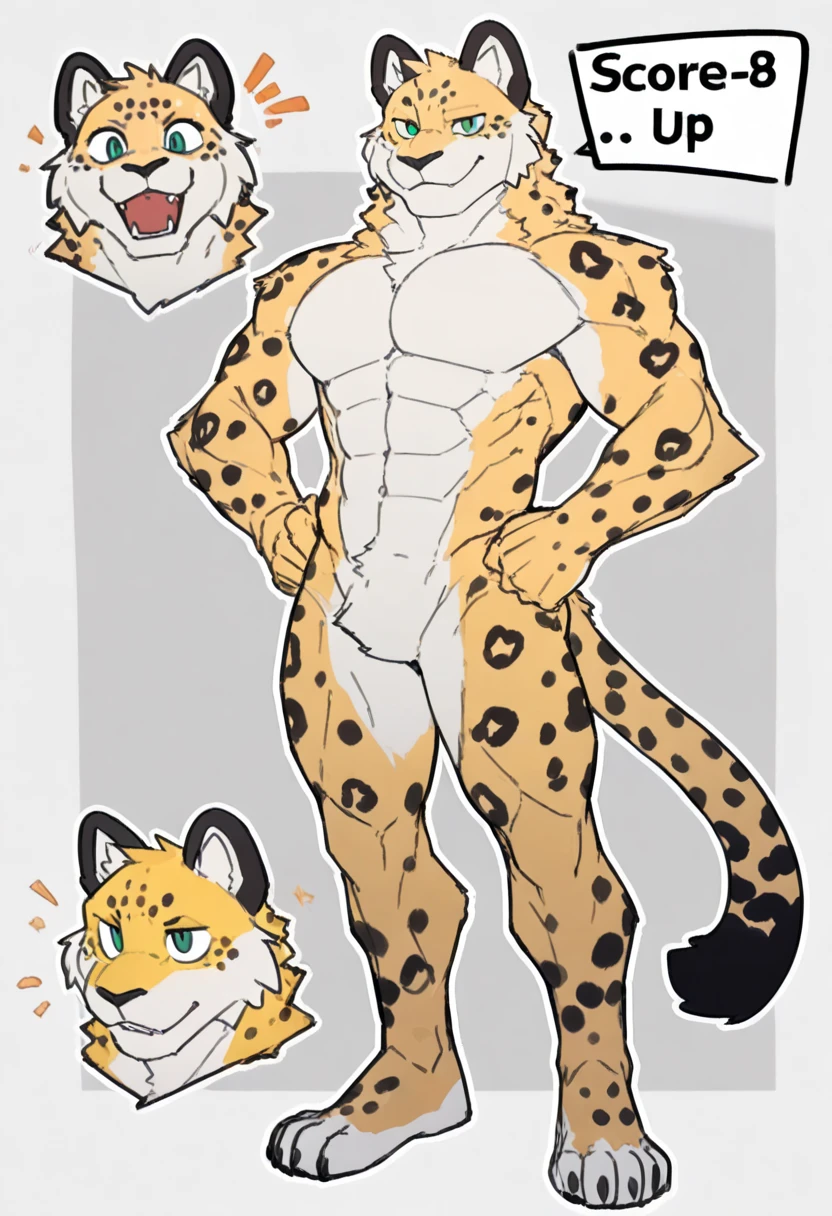 full body,No background, white background, ((by keihound, by reysi)), by Zackary911, by hyattlen, by fumiko, by fluff-kevlar, Furry, Anthro, ((cyborg cheetah)), ((loose collar)), ((teen)), ((twink)), ((small)), ((bored eyes)), ((annoyed expression)), ((blushing)), ((shaking motion line)), ((full body)), short white hair, ((fluffy tail)), ((shirtless,metallic luster bulge, metallic luster stockings)),