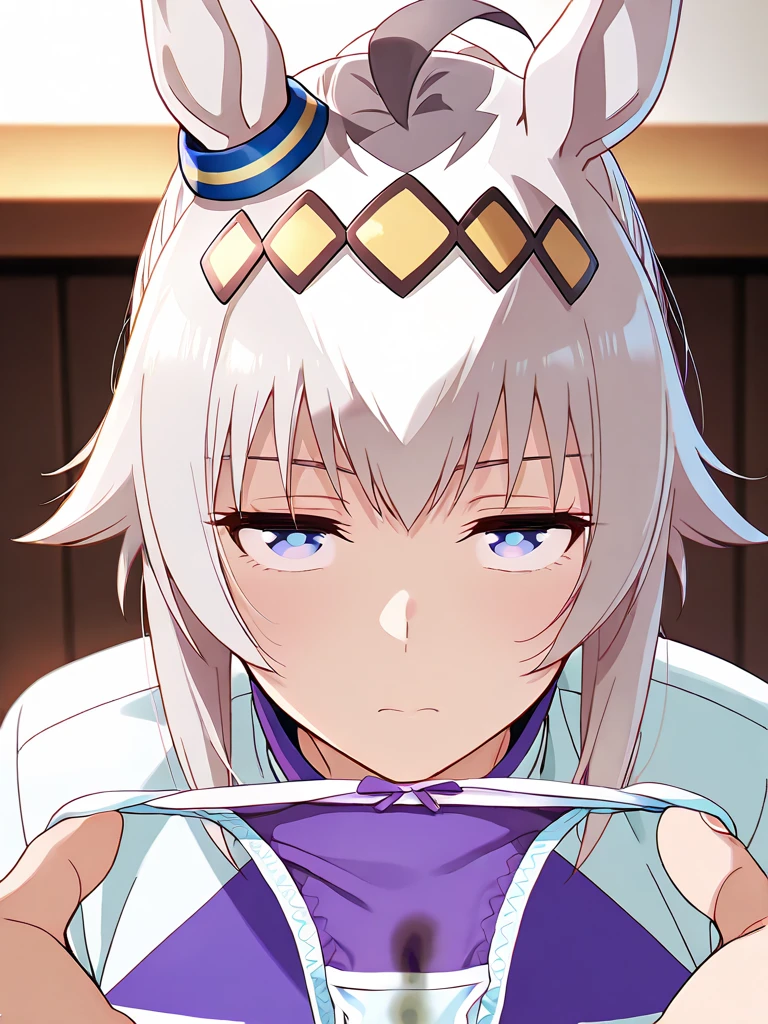 (masterpiece:1.1), (best quality:1.1), 1girl, Real light and shadow, anime face, 4k, 8k, wallpaper,epic, detail texture, ((1girl)), solo, cowboy shot, <lora:Syne:1> syne, grey eyes, white hair, short hair, side ponytail, hairband, hair ornament, (<lora:JapanGhostV2:1> ghost costume, triangular headpiece, off shoulder, kimono, collarbone), small breasts