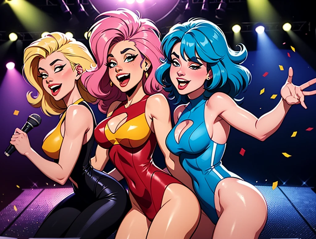 disco funk dancefloor seventies club disco retro vintage 70's comics dancing people
