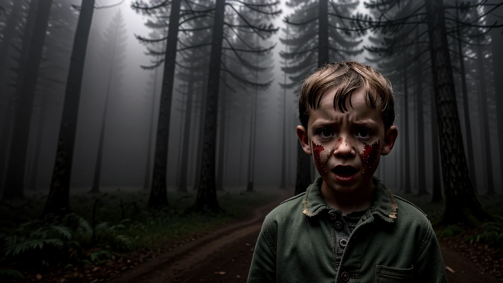 Create bloody face 
Boy