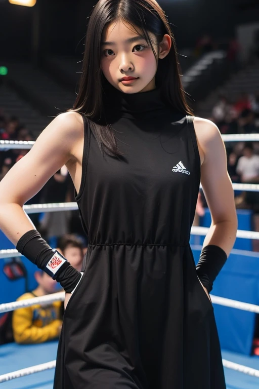 mira filzah, hyper realistic, lifelike texture, dramatic lighting, Nikon RAW photo, 8k, Fujifilm XT3,CitrineDreamMix, masterpiece, best quality, realistic, (photorealistic:1.4), ultra detailed, extremely detailed face, solo,1 malay hijab girl, wearing hijab,standing, (boxing gloves:1), (boxing ring), (smile:1), white super thin transparent swimsuit