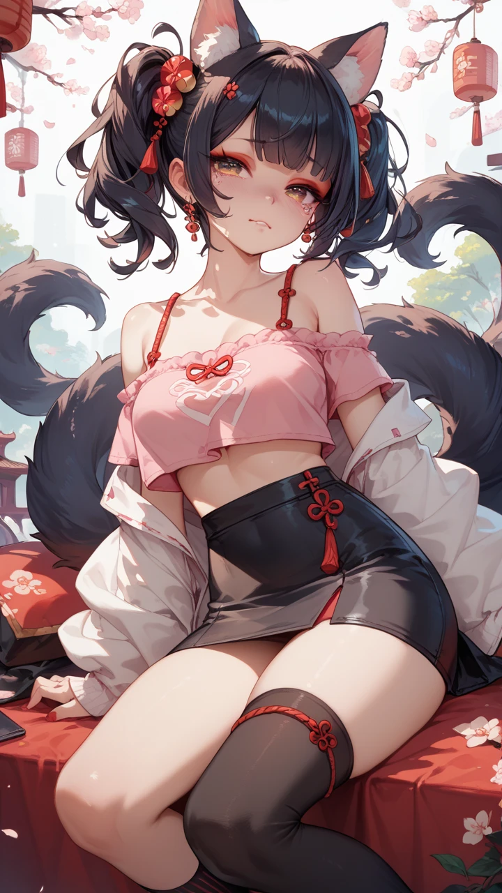 （（Little sister））， realisticlying， best qualtiy， （（（（（hot pant： 1.5））））， （（Collar））， （Expose cleavage））））， （rabbitears））））， full bodyesbian， （Unzip the hot pants）， （20 yrs）， （（Pork liver colored thigh socks： 1.5））， （Large breasts： 1.9））））， （Raised  ： 1.8）））））， （（（（（Open legs： 1.8）