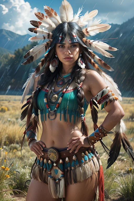 score_9, score_8_above, score_7_above, score_6_above, classification_explicit, 1 girl, ((18 years:1.2)),(The best quality,A high resolution,Ultra - detailed,actual),Native American Ariana Grande,(wild Indian native American:1.4), adult, full lips, big light eyes, light blue eyes, ((by rubio:1)), (cabello ondulado long trenzado nativo indio: 1.2), (female native american:1.4) ,(native indian feathers :1.4), (Face details: 1.5, bright blue eyes, beautiful face, pretty eyes, iris coating, labios Delgados: 1.5, Delgado, pale and sharp eyebrows, long, dark eyelashes, double tabs),(perfect hands detailed : 1.4 ) , (forest background big leaves :1.4), (native american V2.1), (native american:1.4), (fondo desierto casa native american:1.4), (dynamic cowboy pose),(( beautiful american indian warrior:1.4), (beautiful american indian warrior: V2.1)) , (bright colors), (big stones background:1.4 ), (meadow background :1.4), (falling rain cloudy:1.4), (great grassland autumn :1.4), (vestidor native american:1.4), (showing panties:1.4), (realistic V2.1), (perfect anatomy) 