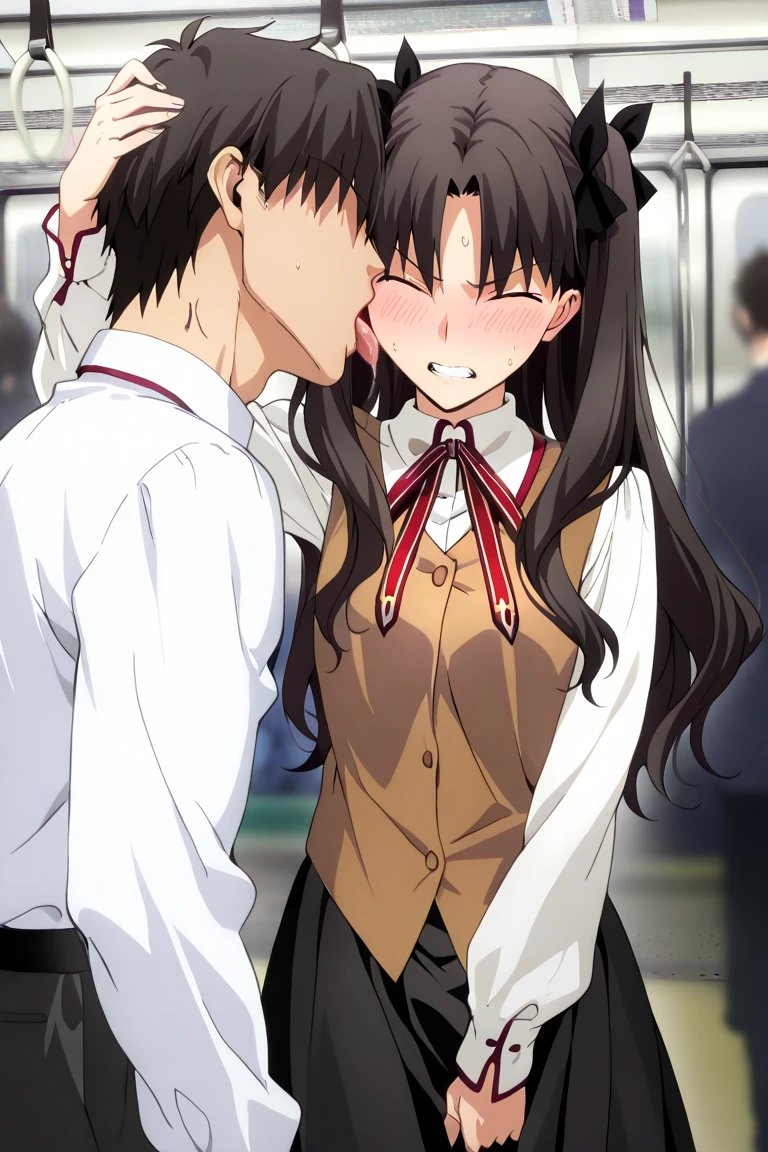 2girls, nishikigi chisato, inoue takina, lycoris recoil, Simple kimono, sash hanging, apron, Japanese cafe, anime, 1boy fatman, faceless male, penis with protruding veins, licking penis, masterpiece, best quality, very aesthetic, absurdres, highly detailed, mosaic censor,