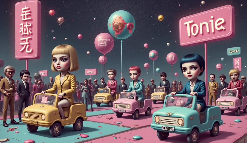 <lora:Mark Ryden Style:1>Mark Ryden Style - Venice Beach in the 1960's in a cinimatic style as imagined