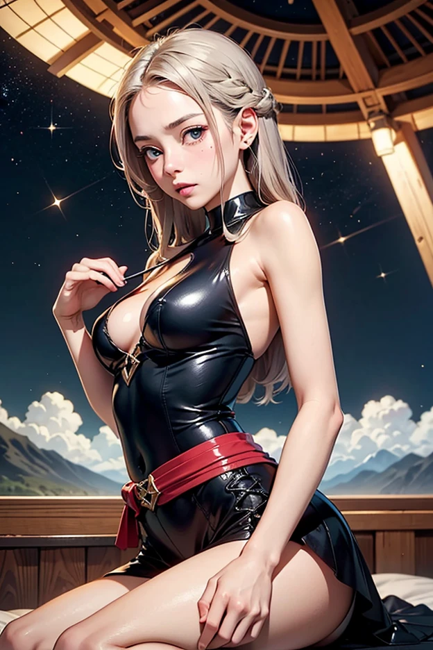 (Highly detailed CG unity 8k wallpaper), (Masterpiece), (Highest quality), (Portrait), (Highest illustration), (Highest shadow), (Realistic:1.4), 1girl on street, Kpop idol, ((Very over Size sweater, button sweater, open sweater), (gray hair: 1.1), collarbone, (middle chest: 1.3), viewer, smile, full body, (latex clothes, latex stockings, coquettish smile, clothes smooth texture) ,{latex swimsuit},