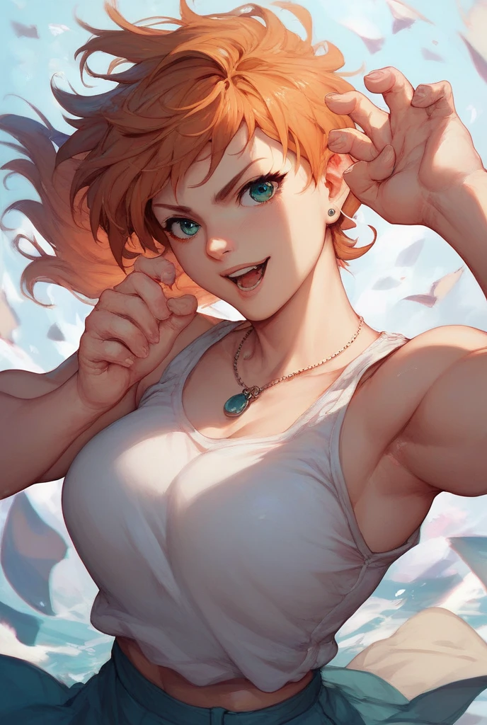 (muscular:1.5)abs(toned body:1.3)(shinny skins:1.3)(Bronze skin:1.3)(wet:1.3)muscular thighs +arms looking at viewer, sweat<lora:fitgirl_v10:1><lora:Super Pokkuti-000010:0.25>
pov,from below, <lora:PovFromBelowV1:1>
<lora:nilou_1024_Lion_dim64_kohyaLoRA_fp32_3e-2noise_token2_20-3-2023:0.9>(Realistic painting style:0.9), masterpiece, best quality, absurdres, nilou (genshin impact), 1girl, purple flower, skirt, flower, solo, frills, long hair, bangs, long sleeves, red hair, smile, parted bangs, hair flower, petals, looking at viewer, shirt, blue skirt, outdoors, brooch, twintails, hair ornament,