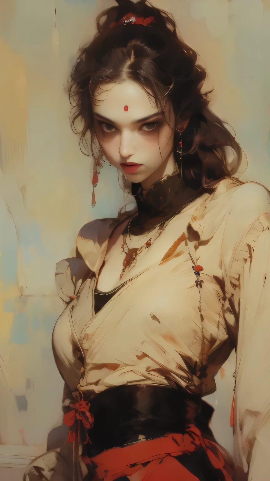 ((draw a beautiful, correct anatomical arm-hand))Arafed woman in bikini and orange jacket posing for a photo, Artgerm and Ruan Jia, ruan jia and artgerm, wlop and ross tran, Ross Tran 8 K, Artgerm Julie Bell Beeple, Ross Tran and Vlop, Karol Buck, contract, Ruan Jia and Stanley Artgerm