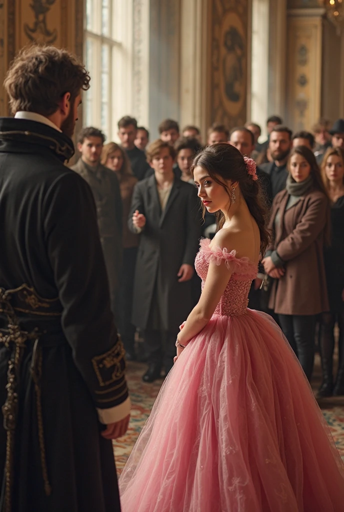 I want you to create a story about a princess in pink, a prince in love and a boring king