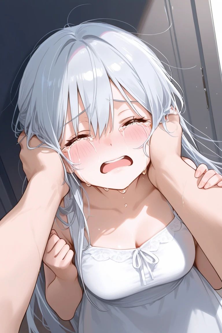 White hair, long, beautiful girl, 15 years old, masturbation, ??????, squirting, orgasm face
