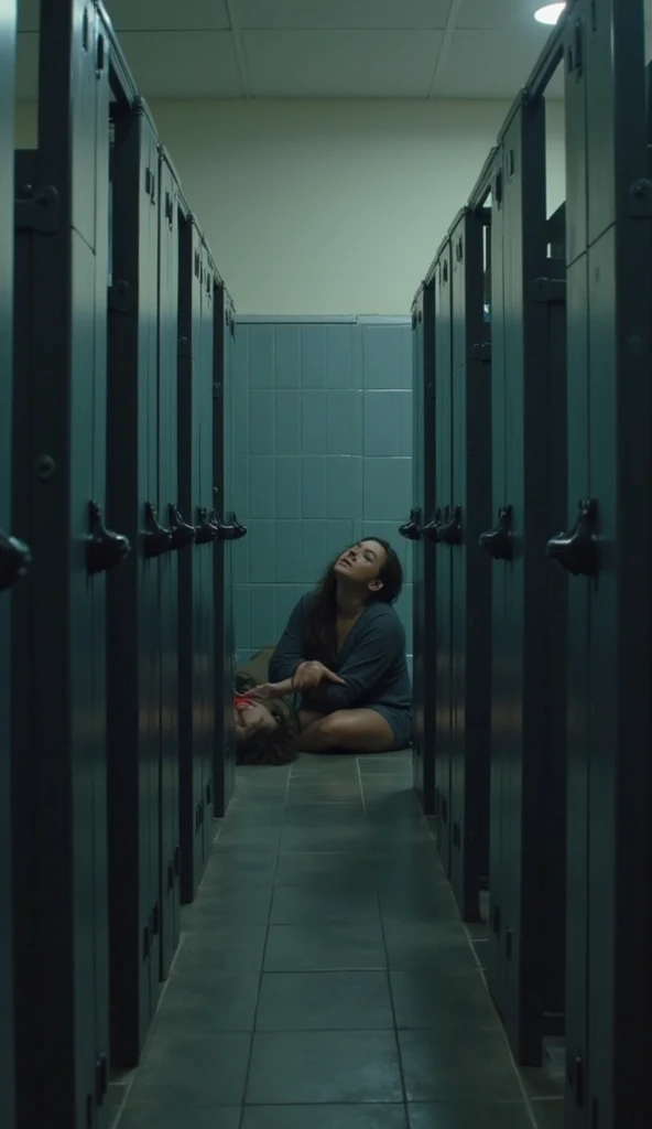 muslim teenager school girl laying unconscious the toilet