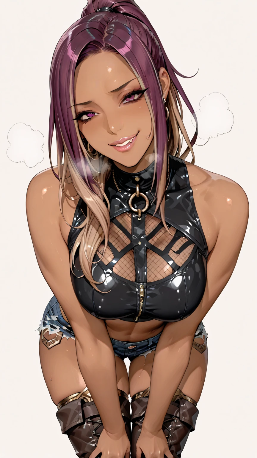 NSFW, (dark skin), punk fashion, ((vaginal, sex)), (((lying))), (((open legs))), athlete, naughty face, (drunk), (((wet body, wet hair))), ((((multicolored hair)))), blonde hair, abdominal muscles, (((short hair))), (((excessive cum on body))), ((ahegao)), tan, (((cleavage))), beautiful detailed eyes, detailed long tongue, lots of earrings, ((((8K, Best Quality, master piece))))