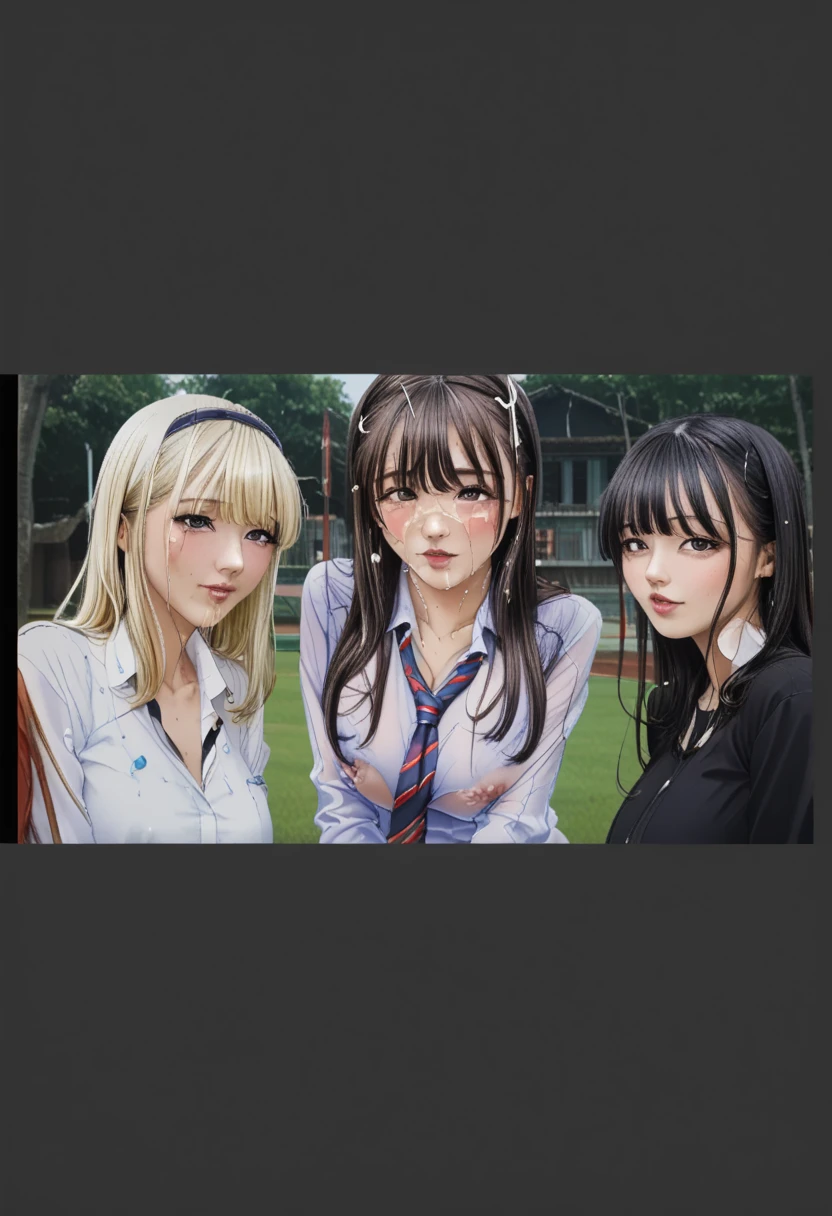 3 girls Russian children with 10 years old, WITH LONG STRAIGHT HAIR blonde, PORTRAIT STYLE, in the rain with purple light, rain, anime art wallpaper 8 k, bright dark rain, anime wallpaper 4k, tears in the rain, anime art wallpaper 4 k, anime art wallpaper 4k, anime wallpaper 4k, 4k anime wallpaper, wallaper anime anime, late night rain, purple rain, atmospheric anime, rain rain portrait raining