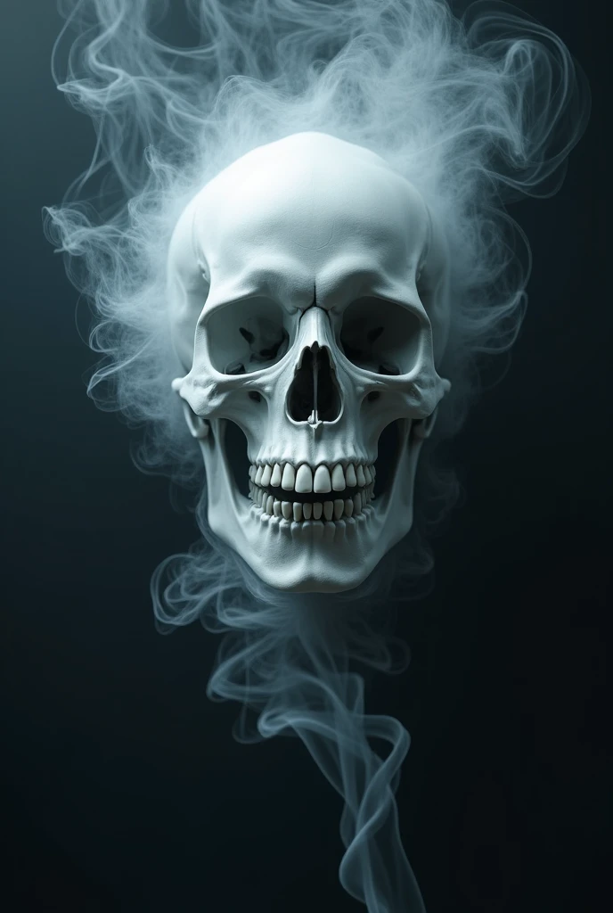 A wispy tendril of cigarette smoke undulates and twists, coalescing into the macabre visage of a human skull, its ethereal form hovering against a velvety black backdrop, reminiscent of Zdzisław Beksiński's haunting surreality and the dreamlike quality of Ash Thorp's futuristic visions, with intricate details and textures that evoke the works of H.R. Giger, in a style that blends eerie realism with an otherworldly, mystical aura, as if conjured from the darkest recesses of the subconscious.