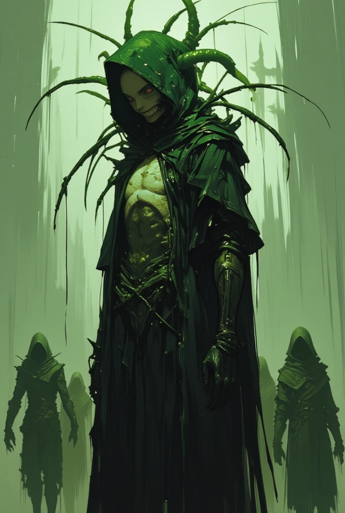 An aesthetic fusion of gothic horror and plant art, Realistic Dark Fantasy, BREAK: Zombies wandering around a church late at night, Entangled plants, Aesthetic flowers bloom, BREAK Plant tentacles attack zombies, As if it had a will, BREAK Zombies shaking off plants, Plants suppress movement, Dynamic growth, BREAK Fantastic Fog, A religious painting with clear detail and aesthetics, An aesthetic artwork depicting zombies being purified by plants