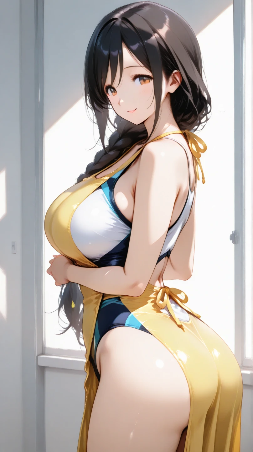 Focus on the face of a cute high school girl、Rhythmic gymnastics uniform。Are pregnant、A woman in her 8th month of pregnancy、A woman about to give birth、I want to impregnate this woman、Big belly、Big breasts、Wet Skin