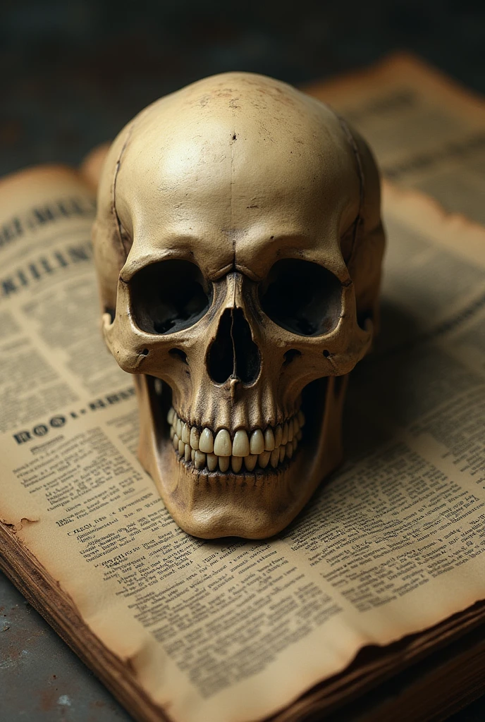 A picture for title of a book on fascism, skull in the centre 