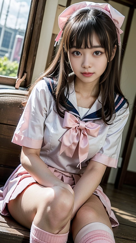 Both legs are raised high The toes of both feet are raised higher than the head The toes are up in the air sitting with hands on knees She faces forward and spreads her legs wide to the sides, showing off her too-small white cotton panties.、Her white panties made of lace material are visible.、White bra is visible, A beautiful young girl with blonde twin tails wearing a sailor suit is leaning on a fluffy white sofa, lifting her white blouse to reveal a white bra, and opening her legs and lifting her skirt to reveal white lace panties., a blond, Photos of very beautiful Nordic-born girls, 12years, Blonde hair ,Seductive open legs pose, 4k, top-quality, hight resolution:1.1), Drawing so that the crotch cloth of the white underwear is visible, tiny panties, white panties made of lace material 、Blue plaid skirt, Red plaid skirt, high school student uniform、 a sailor suit, Cleavage visible from the blouse, The clothes are fluffy, bed room, class room, dining room, tiny chest、 Angle from your feet, The bra is sheer、 Clothes are see- through、 White panties with ribbon NSFW