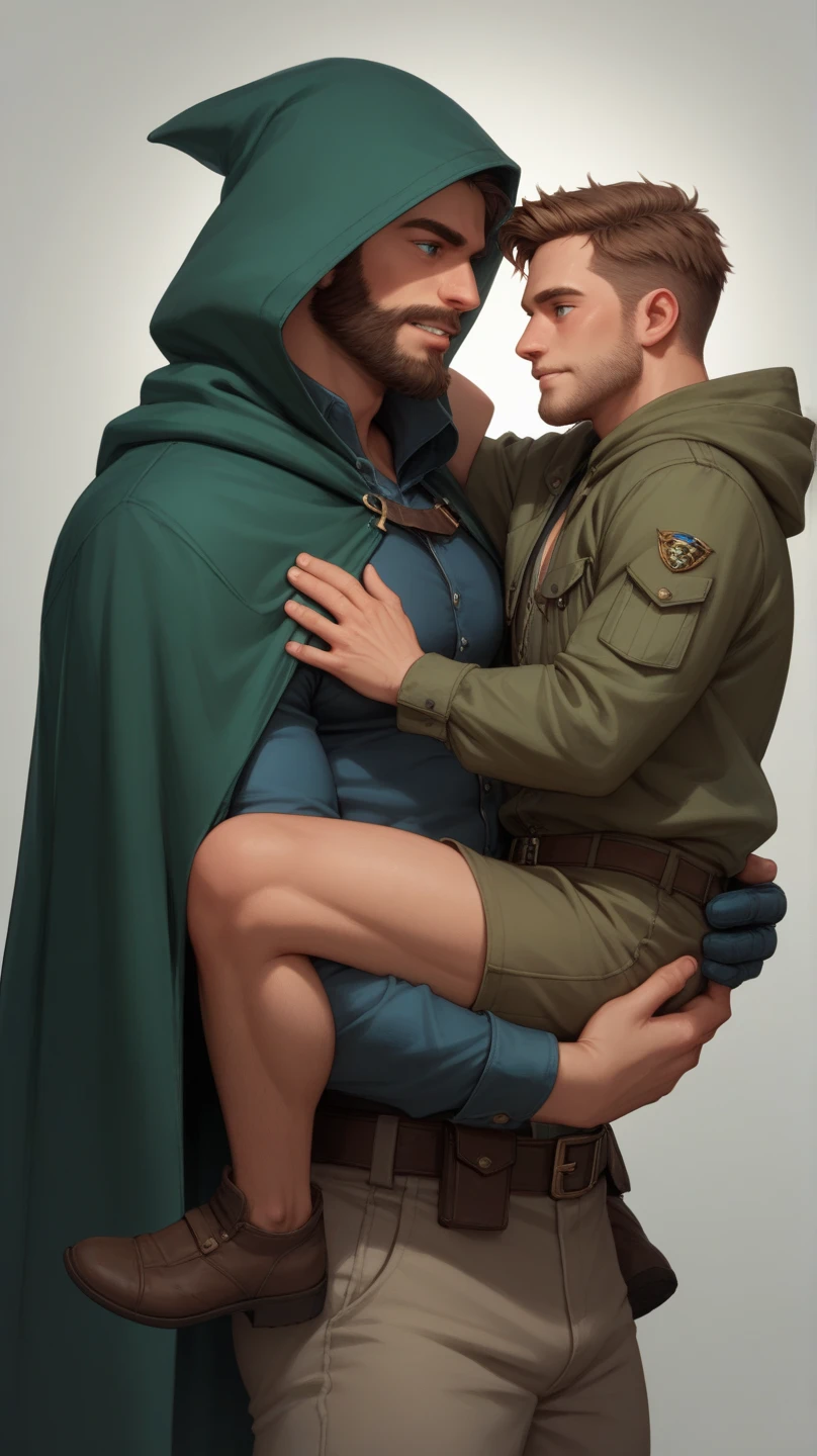 Game characters mat Damon as Mario and Ben Affleck as luigi using only jockstrap, full body, white gloves, supermario world game on background, moustache, furry chest, big bulge, using  cap