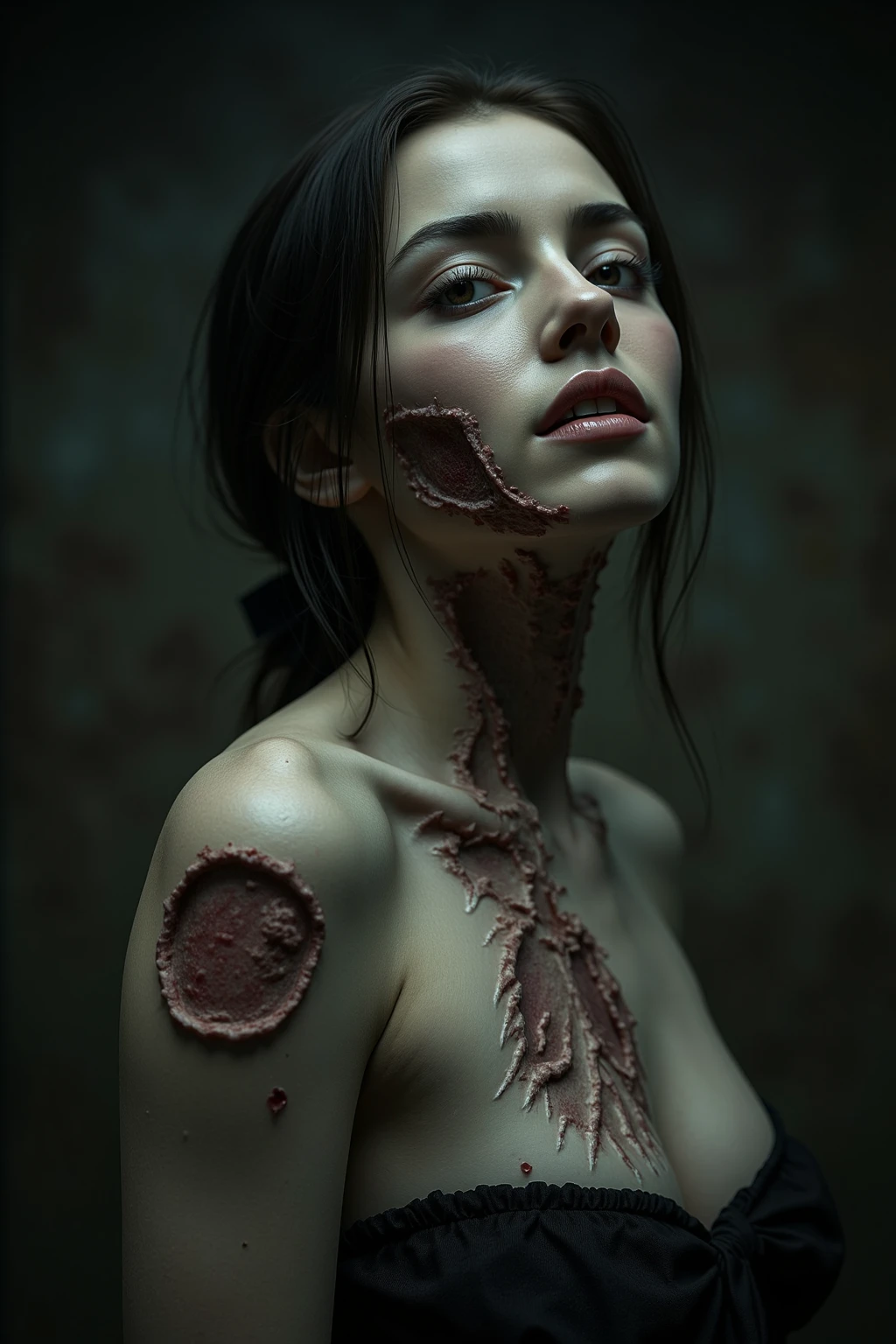 A killer:
highres, realistic, detailed portrait, intense eyes, sinister expression, dark atmosphere, eerie lighting, sharp focus, horror theme, menacing, bloodstained knife, (nipple)s, chilling background, suspenseful mood, mysterious figure, sinister shadows, macabre scene, tense and thrilling, fear-inducing, psychological suspense, dramatic storytelling, hauntingly beautiful, twisted and distorted features, eerie ambiance, disturbing and unsettling, hair-raising, bone-chilling, heart-pounding, gripping, nightmarish, pulse-pounding, spine-tingling.