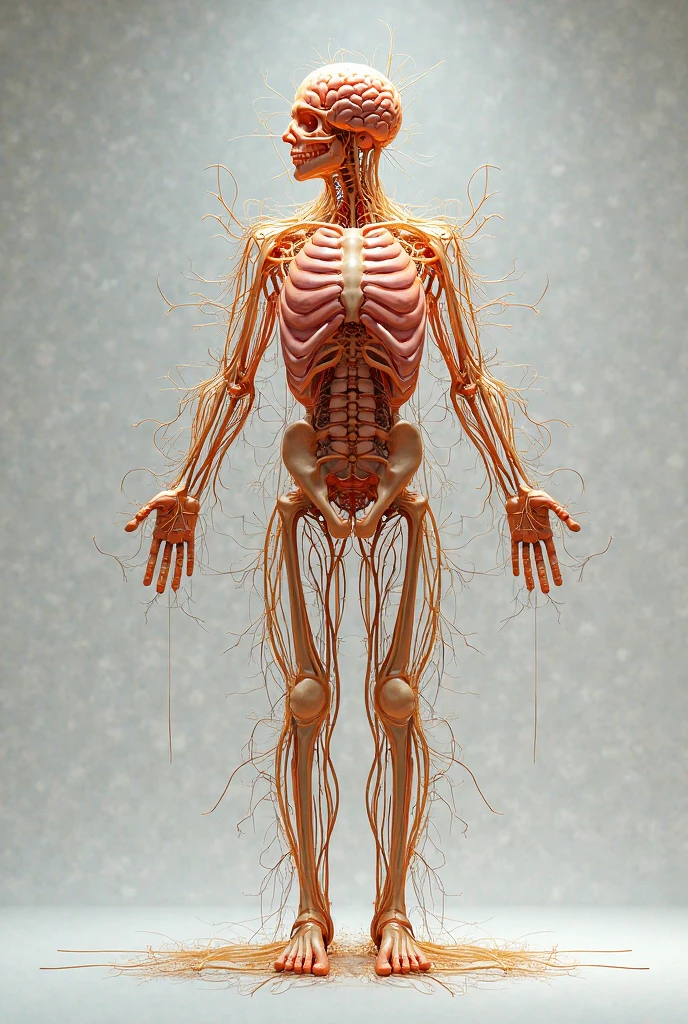 Human body neurones image half body
