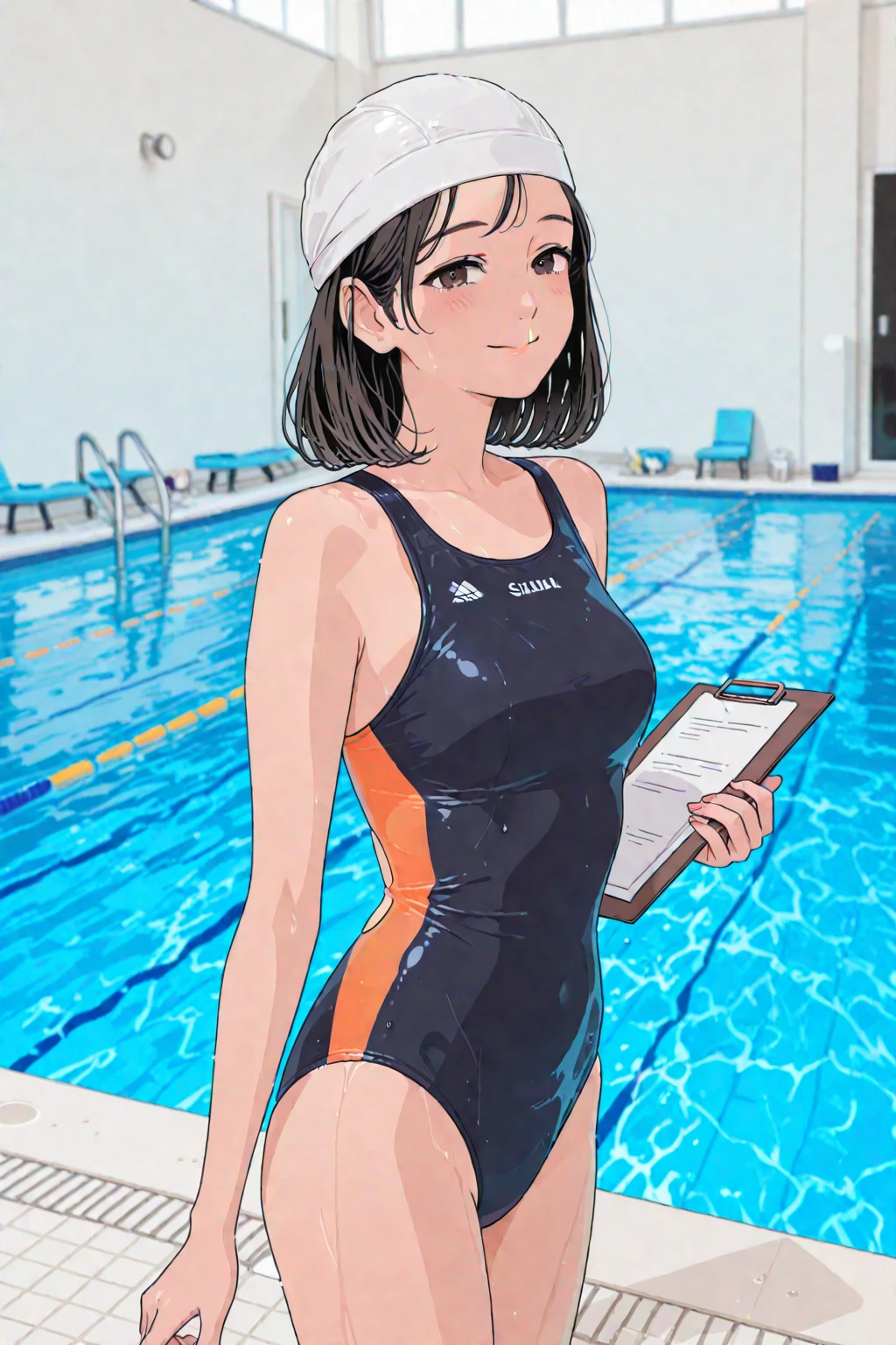 a pro swimmer at the swimming pool