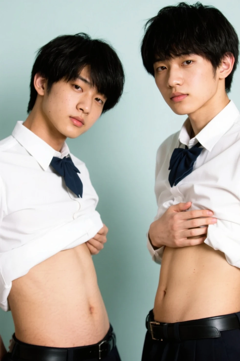 Two Boys、Beautiful boy、Handsome、18-year-old、Japan boys、Black Hair、night、Japanese-style room、Upper body naked、Groin bulge、Show bare skin、Spread your legs,White underwear、barefoot、Thin、Cute Boys、On all fours,slouch