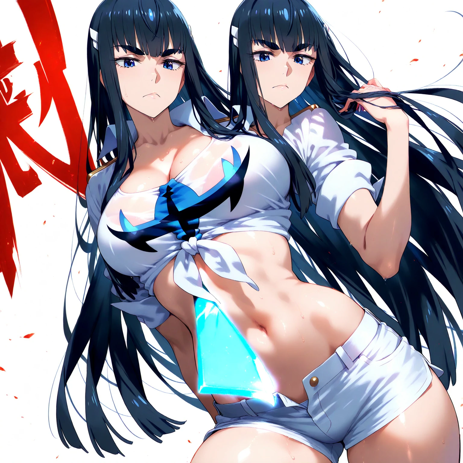 The hair on the top of the head is dark blue.、The tip of the hair is a dark green gradient。girl、17 years old、Anime Style、Bust 86cm、Height: 172cm、Weight 51kg、clear、Wizard、Full body painting