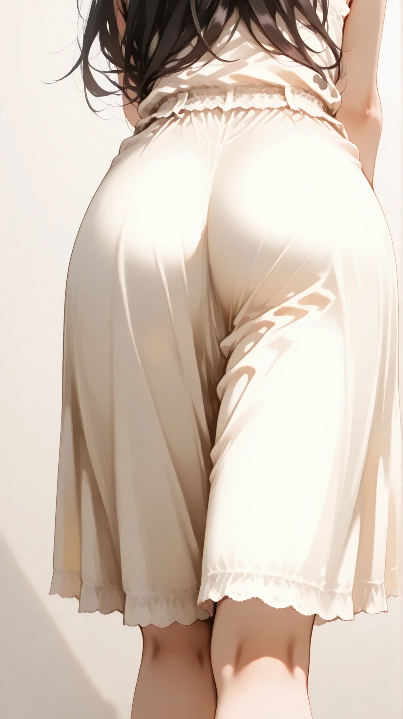 (1 girl:1.3), alone, __Full body back__, official art, unified 8k wallpaper, super detailed, Beautiful and beautiful, masterpiece, best quality, raw, super detailed photos, best quality, ultra high resolution, photorealism, Sunlight, Full body back, amazing beauty,, (from behind), Detailed face, Gorgeous, highly refined skin, Realistic skin details, Visible pores, sharp focus, volumetric fog, 8K Ultra HD, SLR camera, high quality, film grain, White skin, photorealism, black hair, black hair, Slit sleeves, skinny, transparent, pink, ((nude:1.4)), transparent panties, pink, twisted braids, long braids, jewelry, Gold fittings, Gorgeous配饰, complicated, long hair, sexy ass, Sexy long legs,sexy feet,exposed buttocks,Expose the thighs,Backless,show off your waist,Hidetoshi,bare legs,show your feet,no shoes,gray background, petal, peach blossom,, pink , Permanent installation,(((lying down:1.3))), ,(((crawl:1.3))),((Put your hands on the carpet:1.3)),((Put your feet on the carpet:1.3)),((crawling posture:1.3)),((((The back is facing the camera:1.4)))),(((Hips facing the camera:1.4))), (((Focus on the butt:1.4))),(((Front and back photos:1.3))),Keep your eyes on the camera,top view