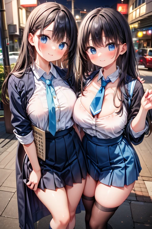 highest quality,wonderful,finely,extremely detailed CG Unity 8K wallpaper, (Stand in line:1.2), (3 girls, cute eyes, Black Hair, side ponytail, clothed), (sparkling eyes:1.2), (huge breasts), (wariza:1.4), (cleavage), (open mouth:1.1), (long tongue:1.1), (mouth drool:1.1), (black stockings:1.1),(Thighs:1.2),(Waistline:1.1),(Waistline), (From above:1.4)