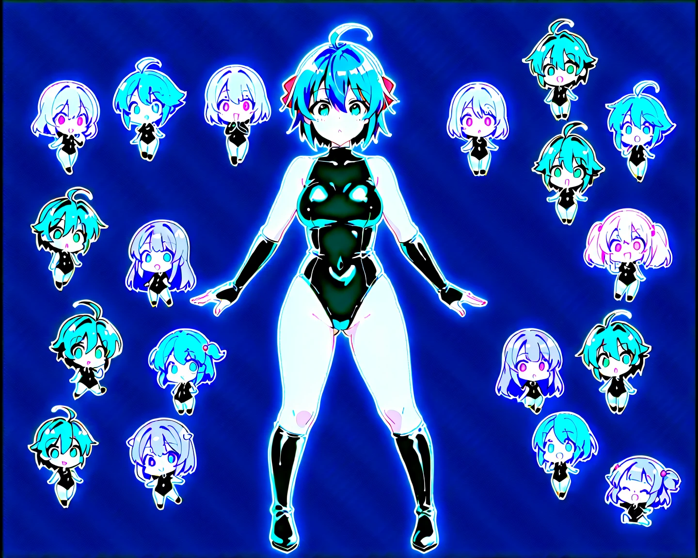 a group of women with rainbow colored hair, nude, naked, wet body, sweating, dynamic pose, blushing, smile, glasses, perfect body, perfect anatomy, cinematic photography, dramatic lighting, masterpiece, UDH, 8k, standing, rainbow colored cosmic nebula background, stars, galaxies, intricate details, perfect face, sharp eyes