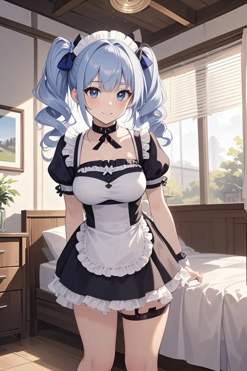 apron, blue eyes, garter straps, cinematic composition
Anime girl shows her charming charm, are you also attracted ,Extremely realistic, extremely real, reality, realism, photo, photography, images made by Canon camera with very high quality and very high --auto --s2