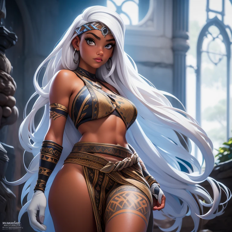 (8k, Anime Style, Highest quality, (from below:2), View your viewers: 1.3), (Fox Girl, Fox Ears, Silver Hair, one person's, Long Hair, (Alone on the screen, dark skin), High definition:1.6), (Bikini Armor:1.8), (Body measurements are 75-60-75!, Height: 145cm, Body Type, Small breasts, slender, muscle, (Stand with your legs apart, I can see the valley, bent over):1.9),(美しいface, Delicate drawing, It is written down in detail), Avatar, face, 色っぽいface, Dominant representation, naughty face, Uplifting, Skin Texture, outside, ruins, Ruined City, Broken Building
