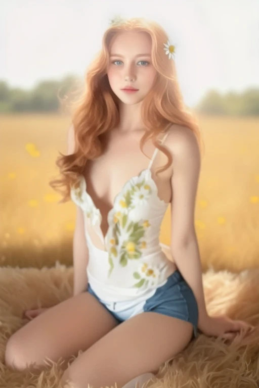 1 girl, ((raised huge round buttocks)), Wide A sunflower field in full bloom,Back view of a woman in Translucent white thong (underwear),long shot,wide view, commercial photography,award-winning photograph,(photorealistic),unity 8k wallpaper,(ultra detailed:1.3),(light_on_face:1.4),CanonEOS 5D MarkIV DSLR