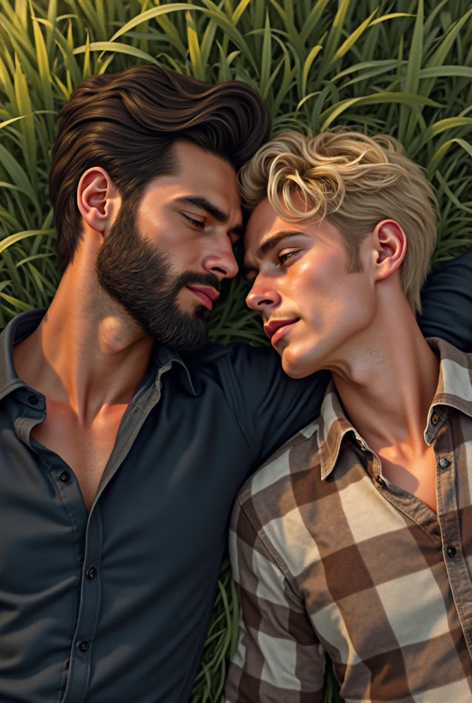 Short Hair!!!Thick chest hair!!!Breakback Mountain, the western United States, Lying on the grass, !!!Lying on the grass, !!!the complex relationship between love and sex between two men, Heath Ledger, Jack Glenho, working on the farm, handsome, cowboysexy triangle thongs, more details, background scattering 1.8 HD 8k real photos! sex. Chest muscles! Chest hair! tattoo. white hair Smoke, movie feeling! Movie lights! Award-winning poster Ambiguous and teasing Western cowboy dress up。Close-up multi-angle shooting。The close-up of the protagonist!!!kissing Lying on the grass, taking a picture of God's perspective