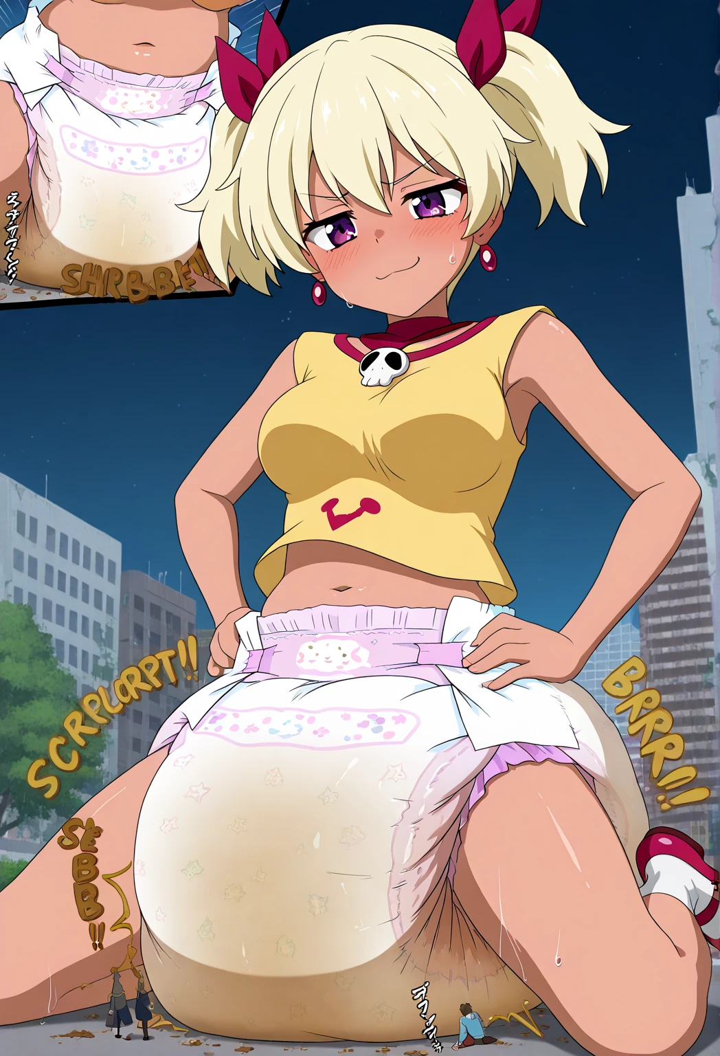 (8K、Ultra-high resolution、Highest quality、Ultra-high resolution、Official Art:1.5,Official Art),(Watching the audience), alone, smile, ((Pink Knee Socks)),(Browsing Caution), (Beautiful big boobs: 1.2 (Pussy), (((Very thick thighs))),Wide Hips, Beautiful thick thighs, 巨大なCircleいお尻, Beautiful huge natural breasts, (orgasm: 1.5),(Are standing/Are standing in honor),(Take off:1.5),Beautiful Hair, Beautiful Face, Beautiful and beautiful eyes, Beautiful clavicle, Beautiful body, Beautiful legs, Beautiful fingers,
(Beautiful views),smile),((front:1.5)), (((No pants, Genitals are visible))),Bangs straight,,Futanari-Style Nekov0,((cute, (((Thick penis:1.5/Circle々と太った大きな睾Circle:1.5))),blue sky,(Pink Hair/Long twin tails/Bunny ears),((Cute Costumes:1.5)),(((full penis))),Cure Whip(Cure Whip)(キラキラ☆プリキュアアラモード)(KIRAKIRA ☆ PRECURE A LA MODE)((front penis:1.5)),