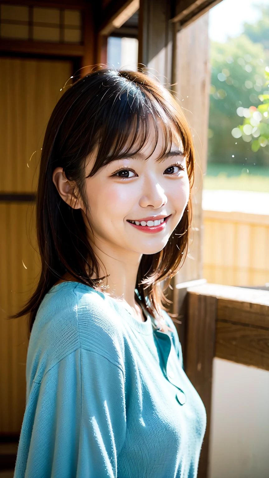 (High resolution, Very detailed:1.2), (Skin Dentition), 1woman, Age 25, (woman), solo, (Realistic, Best image quality, Photorealistic, masterpiece, 8k, High resolution1.34), Very detailed顔, (Professional Lighting、Bokeh Depth of Field), (Particles of light、Lens flare、Luminous Particles:0.6), (Dynamic Pose:1.2), Soft lighting, View from above, Fashionable and trendy atmosphere, Japanese, Street, Tokyo, port, Sky tree, Tokyoタワー, ((Daytime)), null, ((Look at the viewers:1)), (looking at the camera)、(Portrait:0.6)、Cowboy Shot、Gorgeous、standing、Maintain the original face proportions、Broad shoulders、Full Body Lesbian、(Medium chest)、(Medium Hair)、Brown haired、Floating Hair、Lipouth紅、A seductive smile、Floating Hair、Laughter、Open_mouth、teeth、blouse、(Floral summer dress:1)、Eyelasheole under the eye:1)、
