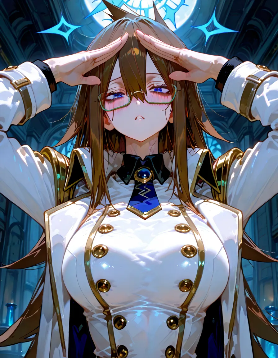 ((((Obra maestra, La mejor calidad, ultrahigh resolution)))), 1girl, kneeling,), ((long pure brown hair, hair over eye)), long hair cut, shiny skin, ((red eyes)), glowing_eyes, neon eyes, (ultra detailed eyes:0.7, beautiful and detailed face, detailed eyes:0.9), smirk, facing viewer, ((vibrant background, dark lighting, summer, sunlight)), large chested, looking at viewer, ((half closed eyes)), ((perfect hands)), (((head:1, arms, hips in view, elbows, in view))), ((hands behind back)), empty eyes, beautiful lighting, ((outside, outdoors)), defined subject, head tilt, (((gritty)), ((creepy)), ((cool)), ((beautiful)), (((SFW))), hair ornament, petals in the air, moon in the sky, city, mature woman, adult woman, sfw, pink and white dress, night dress, she is a princess, large chest, big boobs,